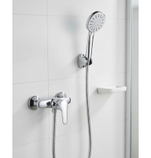 4 Fonksiyonlu Krem El Duşu Seti Spiral Hortum ve Duş Askısı