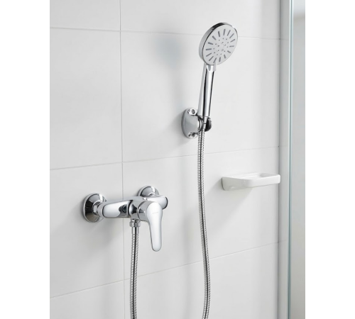 4 Fonksiyonlu Krem El Duşu Seti Spiral Hortum ve Duş Askısı