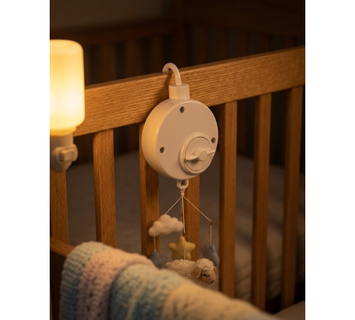 Pil Gerektirmeyen Bebek Uyutucu Müzik Kutusu Pratik Asılabilir Model