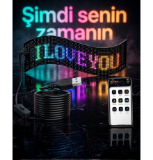 60 cm LED Matrix Panel 16x96 Piksel Bluetooth Kontrollü RGB Kayan Yazı Ekranı