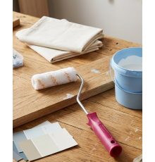 Mini Boya Fırça Seti 10 Cm Rulo Fırça 6 Adet Yedek Rulo Hediyeli Duvar Boyama Aparatı