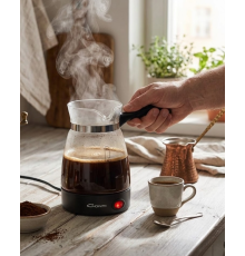 Cam Cezve Kahve Makinesi 650W Elektrikli 5 Fincan Kapasiteli Türk Kahvesi Makinesi