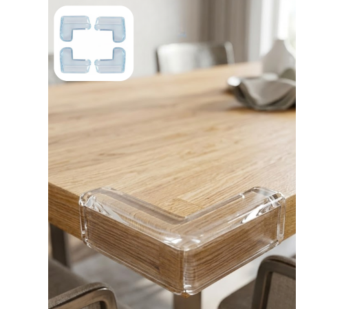 Çocuk Güvenlik Köşe Koruyucu 4 Lü Set Masa Sehpa Köşe Aparatı