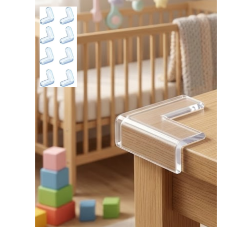 Çocuk Güvenlik Köşe Koruyucu 8 Li Set Masa Sehpa Köşe Aparatı