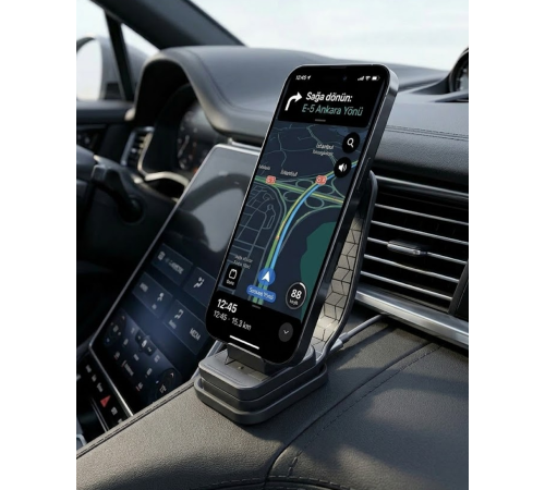 Araç Konsol Telefon Tutucu 360° Döner Katlanabilir Stand