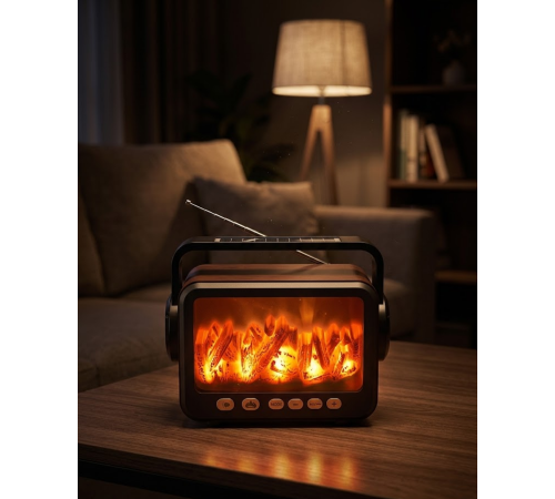 Şömine Tasarımlı Bluetooth Hoparlör USB TF Kart Radyo Destekli