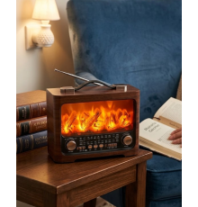 Retro Şömine Tasarımlı Bluetooth Hoparlör FM Radyo USB TF Kart Müzik Çalar