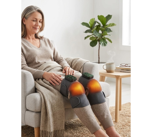 Şarjlı Isıtmalı Diz Omuz Masaj Bandı Titreşimli Eklem Masaj Cihazı 2li Paket