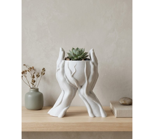 Modern Ev Dekoru İçin El Şeklinde 3D Baskı Dekoratif Saksı Vazo