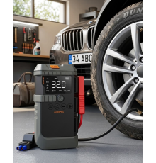 Akıllı Lastik Şişirme Kompresörü Akü Takviye Özellikli LED Fenerli Taşınabilir Güç Ünitesi