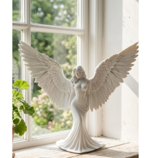 Sanatsal Melek Heykeli Kanatlı Kadın Figürlü 3D Dekoratif Biblo