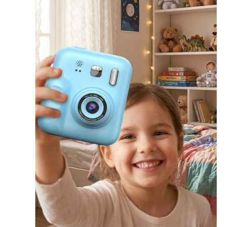 Eğlenceli Çocuk Kamerası Anında Baskı ve Renkli Kalem Setli