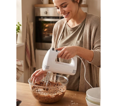 Paslanmaz Çelik Çırpıcılı El Mikseri 250W Çok Kademeli Mutfak Mikseri