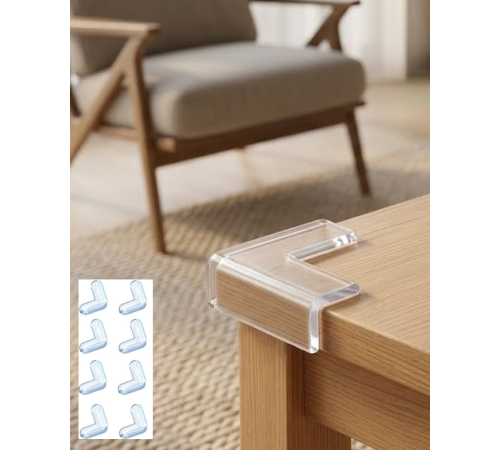 Mobilya Köşe Koruyucu 8 Adet Şeffaf Masa Kenarı Koruma Aparatı