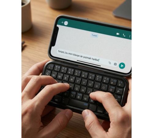 Mini Kablosuz Bluetooth Klavye USB Şarjlı Taşınabilir Klavye