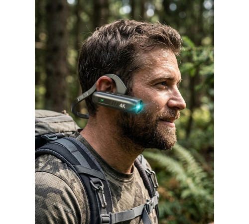 Mini Giyilebilir Vlog Kamera WiFi Uygulama Kontrol 4K Video Kayıt