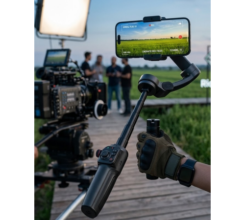 Profesyonel Telefon Video Sabitleyici Gimbal Stabilizer Vlog Aparatı