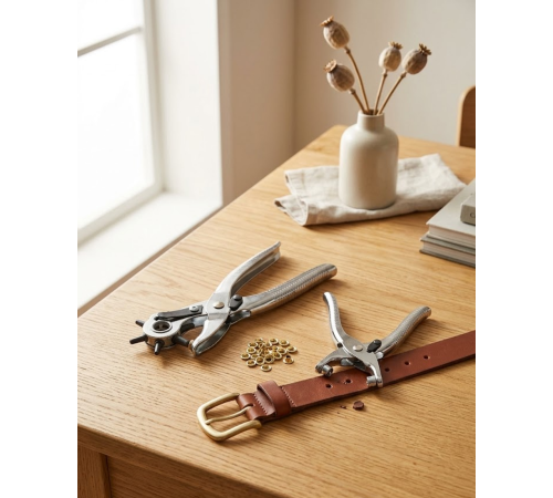 Kemer Delme Pensesi 2li Set Deri Ürünler İçin Pratik Delik Açma Aparatı