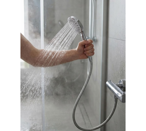 Spiral Hortumlu 4 Kademeli Krem El Duşu Başlığı Banyo Duş Seti