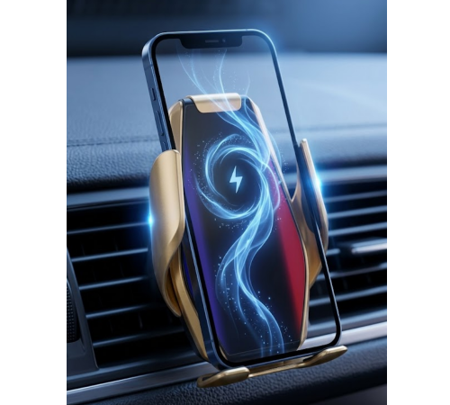 Otomatik Açılan Araç Telefon Tutucu Kablosuz Şarj ve Tek Elle Kullanım