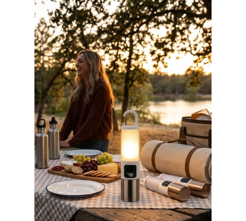 Outdoor Kamp Feneri USB Şarjlı Yüksek Parlaklık Güç Ekranlı LED Aydınlatma