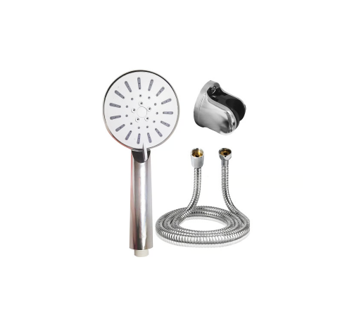 Çok Fonksiyonlu 4 Modlu El Duşu Başlığı Krem Duş Seti Spiral Hortumlu