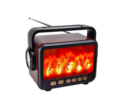 Taşınabilir Şömine Efektli Bluetooth Hoparlör LED Işıklı Radyo