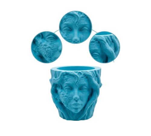 Modern Ev Dekoru İçin Kadın Yüzü Ağaç Tasarımlı Dekoratif Vazo