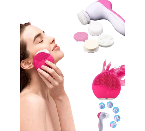İkili Cilt Bakım Seti 5 Başlıklı Yüz Temizleme ve Masaj Aleti Canlandırıcı ve Onarıcı