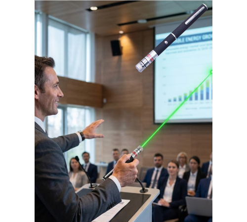 Yeşil Lazer Işık Kalemi Uzun Menzil ve Dayanıklı Gövde