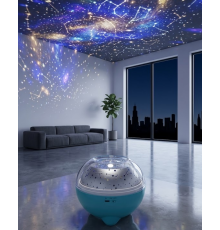 Bluetooth Hoparlörlü Yıldız Projeksiyon Gece Lambası Uzaktan Kumandalı ve Döner Işık Efektli (Kopya)