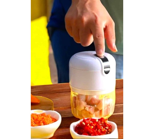 Şarjlı Portatif Doğrayıcı Mini Pratik Rondo El Doğrayıcı Üç Bıçaklı Çelik Bıçaklı