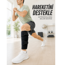 Baldır Destekleyici Ayarlanabilir Çift Bantlı Siyah Alt Baldırlık