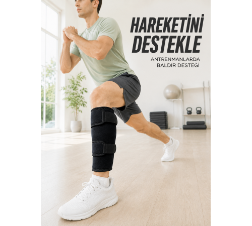 Baldır Destekleyici Ayarlanabilir Çift Bantlı Siyah Alt Baldırlık