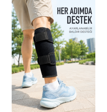 Alt Baldır Destekliği Çift Sabitleme Bantlı Ayarlanabilir Spor Baldırlığı