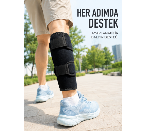 Alt Baldır Destekliği Çift Sabitleme Bantlı Ayarlanabilir Spor Baldırlığı