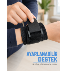 Bilek Destekliği Ayarlanabilir Çift Bantlı Cırtlı Sporcu Bilekliği