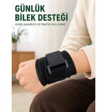 Siyah Bilek Destekliği Cırtlı Ayarlanabilir Bilek Bandı Spor ve Günlük Kullanım