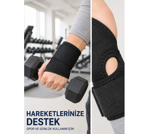 El Bilekliği Başparmak Destekli Ayarlanabilir Bilek Sargısı Sporcu Bilek Bandajı Ayarlanabilir El Bilek Bandajı Başparmak Geçişli Bilek Desteği Günlük ve Spor Kull
