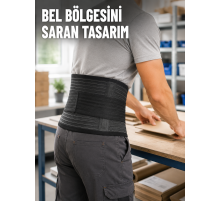 Çalışma Korsesi Güçlendirilmiş Elastik Bantlı Ayarlanabilir Bel Desteği