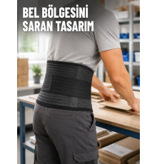 Çalışma Korsesi Güçlendirilmiş Elastik Bantlı Ayarlanabilir Bel Desteği