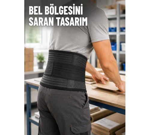 Çalışma Korsesi Güçlendirilmiş Elastik Bantlı Ayarlanabilir Bel Desteği