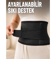 Elastik Bel Destek Korsesi Ayarlanabilir Cırtlı Sıkma Bantlı Bel Kemeri