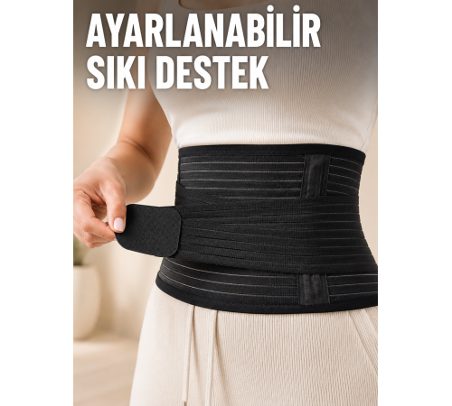 Elastik Bel Destek Korsesi Ayarlanabilir Cırtlı Sıkma Bantlı Bel Kemeri