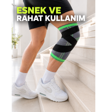 Ayarlanabilir Çapraz Bantlı Sporcu Dizliği Örme Esnek Diz Destekleyici