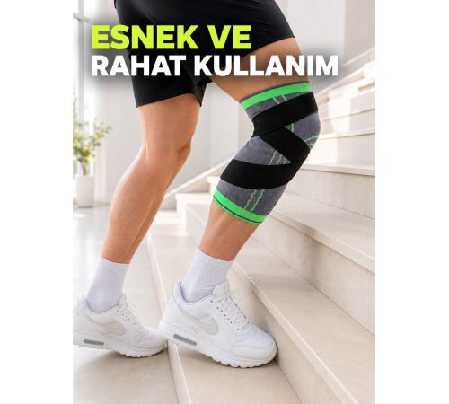 Ayarlanabilir Çapraz Bantlı Sporcu Dizliği Örme Esnek Diz Destekleyici
