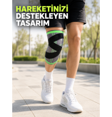 Sporcu Dizliği Çapraz Bant Destekli Nefes Alabilen Esnek Örme Dizlik