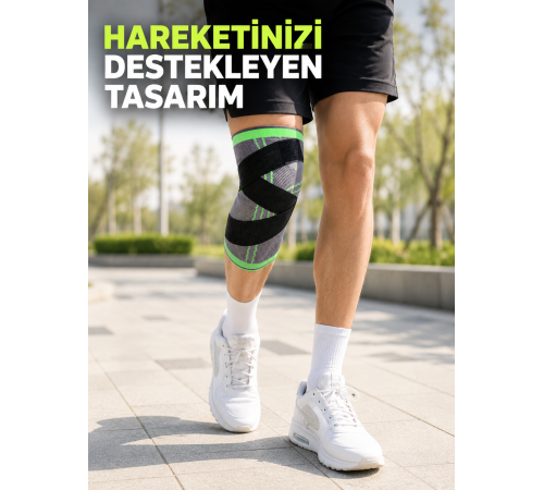 Sporcu Dizliği Çapraz Bant Destekli Nefes Alabilen Esnek Örme Dizlik