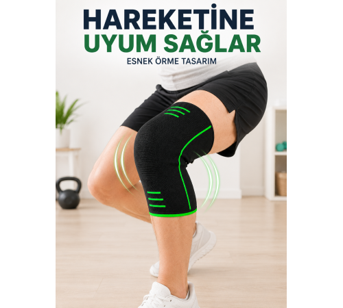 Nefes Alabilen Örme Dizlik Esnek Yapılı Spor ve Egzersiz Dizliği