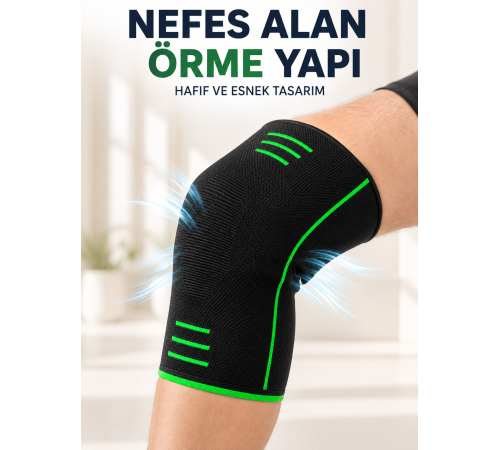 Örme Dizlik Esnek Nefes Alabilen Günlük Spor Diz Desteği